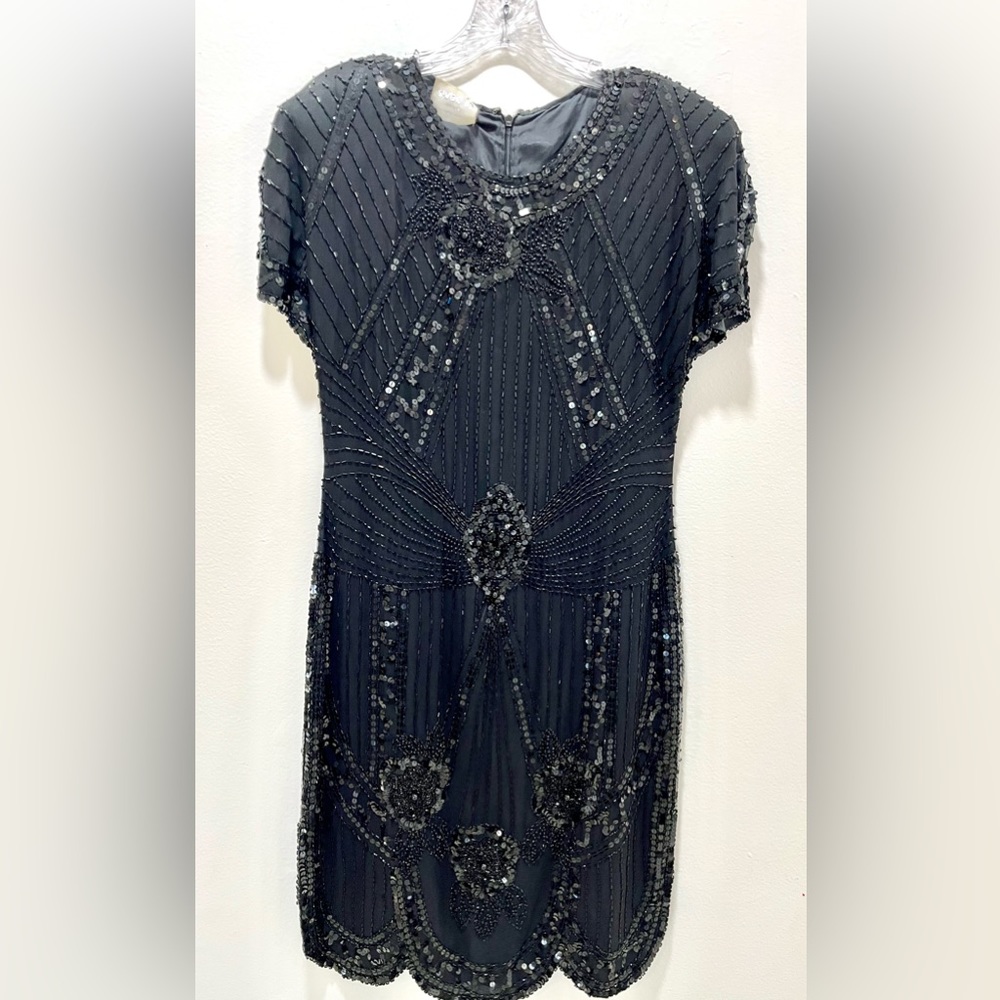 “Vintage “ Black Hand Beaded Dress by swee lo New York.
